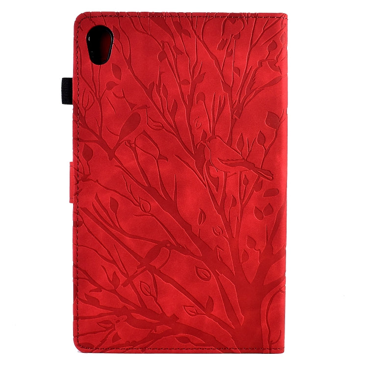 For Lenovo M10 HD 2nd X306X Fortune Tree Pressure Flower PU Tablet Case with Wake-up / Sleep Function