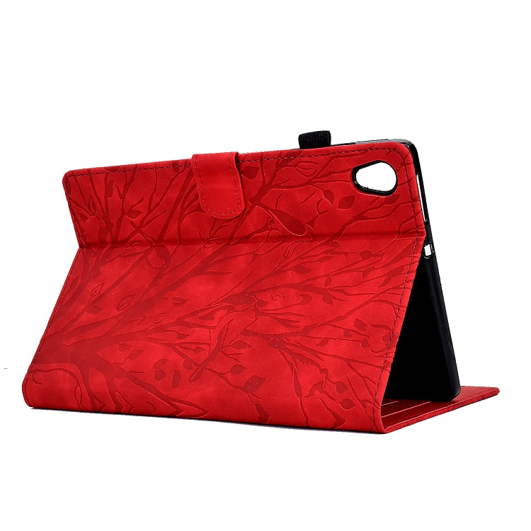 For Lenovo M10 HD 2nd X306X Fortune Tree Pressure Flower PU Tablet Case with Wake-up / Sleep Function