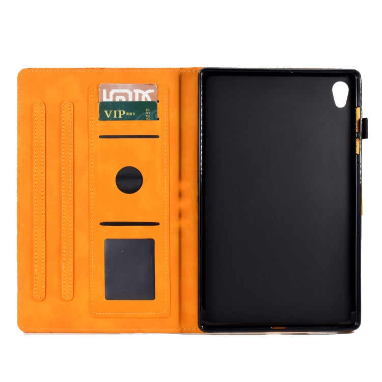 For Lenovo M10 HD 2nd X306X Fortune Tree Pressure Flower PU Tablet Case with Wake-up / Sleep Function