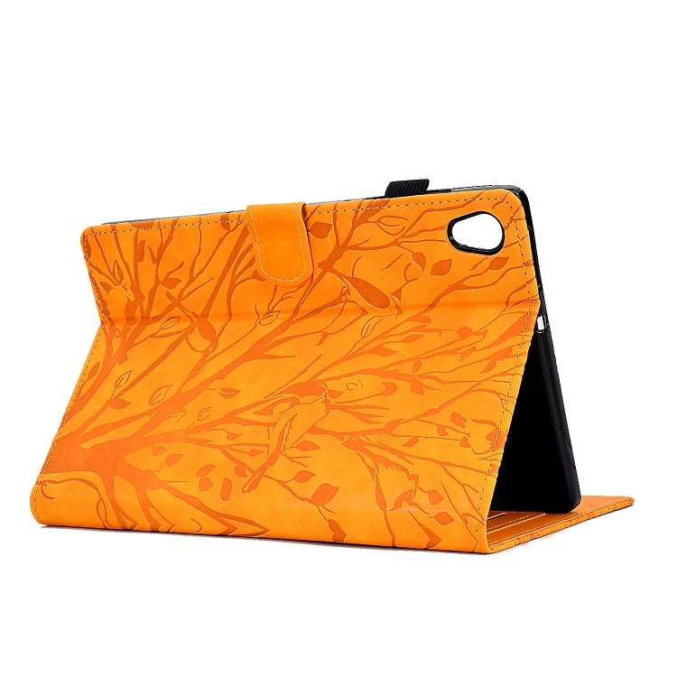 For Lenovo M10 HD 2nd X306X Fortune Tree Pressure Flower PU Tablet Case with Wake-up / Sleep Function