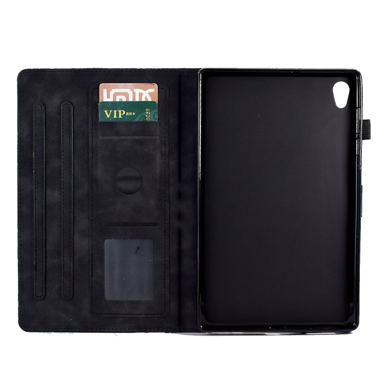 For Lenovo M10 HD 2nd X306X Fortune Tree Pressure Flower PU Tablet Case with Wake-up / Sleep Function