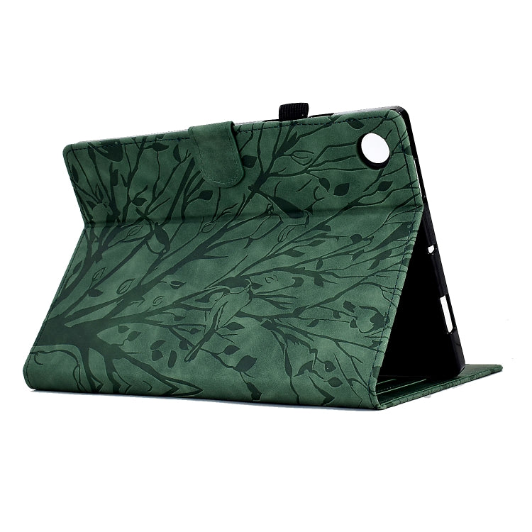 For Huawei Enjoy Tablet 2 / MatePad T 10 / MatePad T 10S / Honor Pad 6 / Honor Pad X6 Fortune Tree Pressure Flower PU Tablet Case