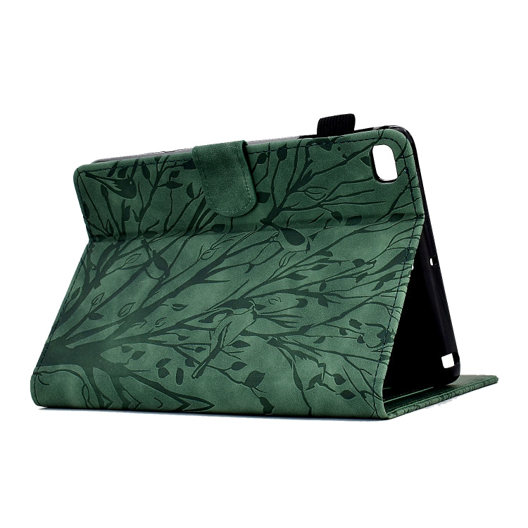 For iPad mini 1 / 2 / 3 / 4 / 5 Fortune Tree Pressure Flower PU Tablet Case with Wake-up / Sleep Function