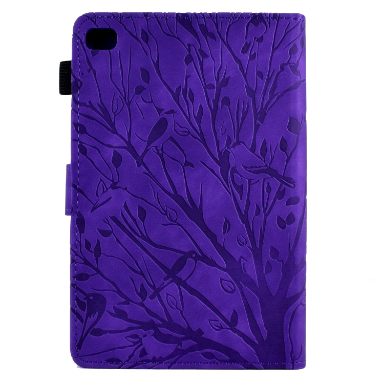 For iPad mini 1 / 2 / 3 / 4 / 5 Fortune Tree Pressure Flower PU Tablet Case with Wake-up / Sleep Function