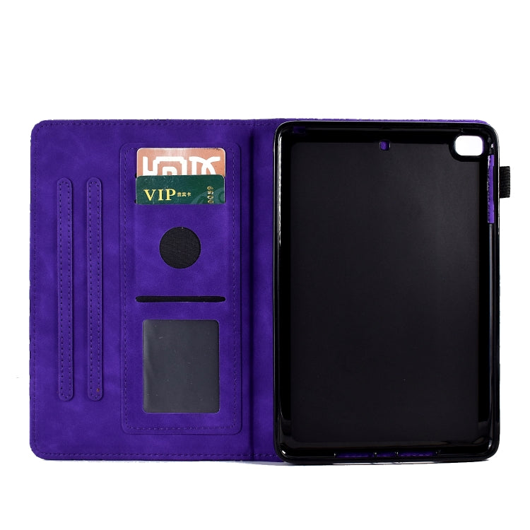 For iPad mini 1 / 2 / 3 / 4 / 5 Fortune Tree Pressure Flower PU Tablet Case with Wake-up / Sleep Function