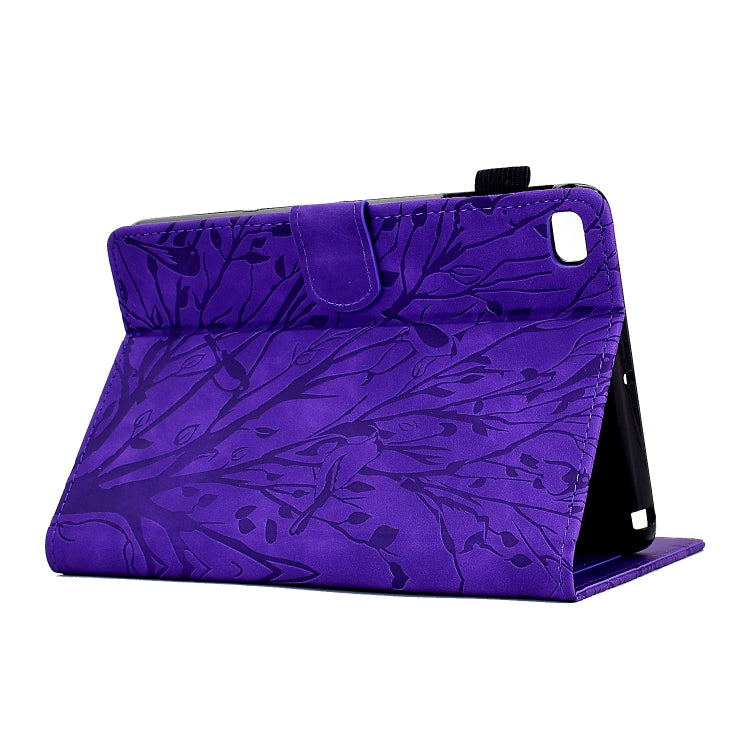 For iPad mini 1 / 2 / 3 / 4 / 5 Fortune Tree Pressure Flower PU Tablet Case with Wake-up / Sleep Function