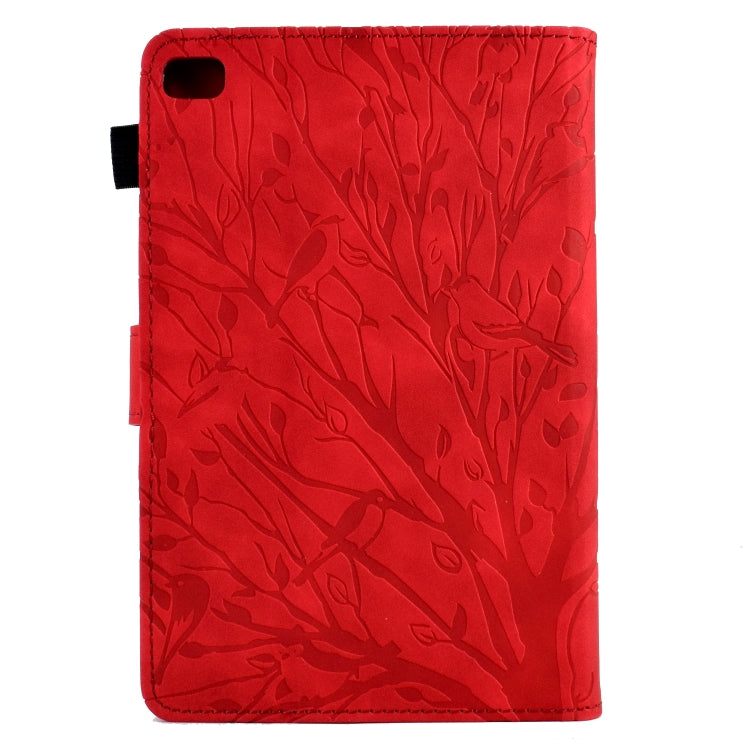 For iPad mini 1 / 2 / 3 / 4 / 5 Fortune Tree Pressure Flower PU Tablet Case with Wake-up / Sleep Function