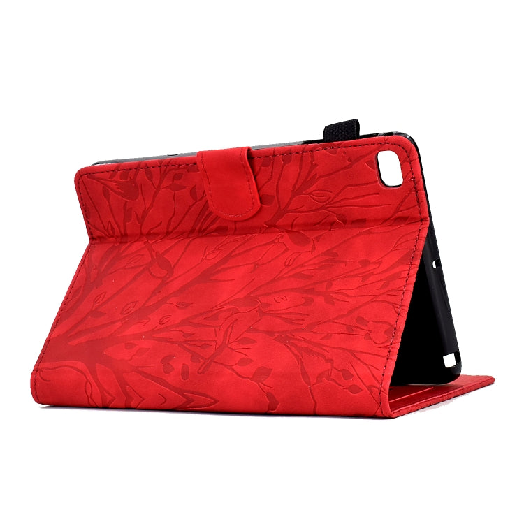 For iPad mini 1 / 2 / 3 / 4 / 5 Fortune Tree Pressure Flower PU Tablet Case with Wake-up / Sleep Function