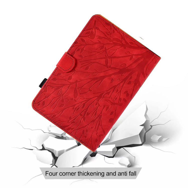 For iPad mini 1 / 2 / 3 / 4 / 5 Fortune Tree Pressure Flower PU Tablet Case with Wake-up / Sleep Function