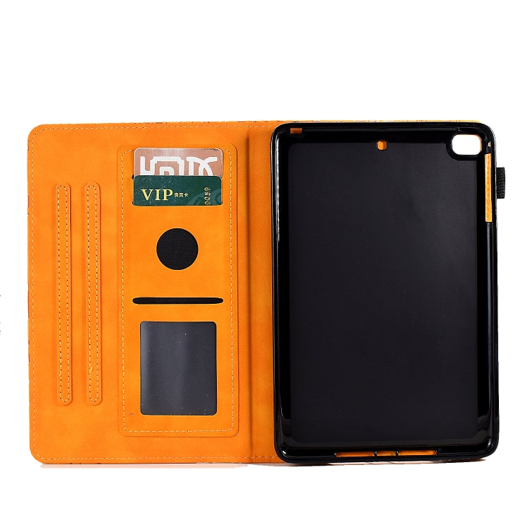 For iPad mini 1 / 2 / 3 / 4 / 5 Fortune Tree Pressure Flower PU Tablet Case with Wake-up / Sleep Function