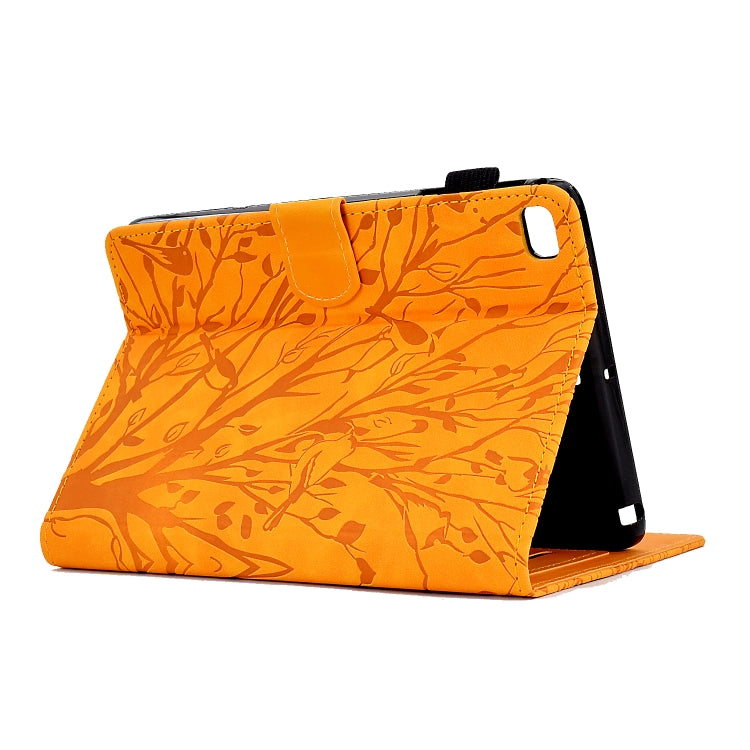 For iPad mini 1 / 2 / 3 / 4 / 5 Fortune Tree Pressure Flower PU Tablet Case with Wake-up / Sleep Function