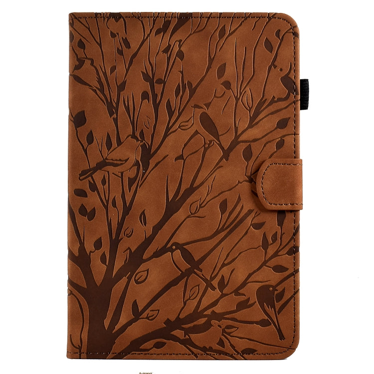 For iPad mini 1 / 2 / 3 / 4 / 5 Fortune Tree Pressure Flower PU Tablet Case with Wake-up / Sleep Function