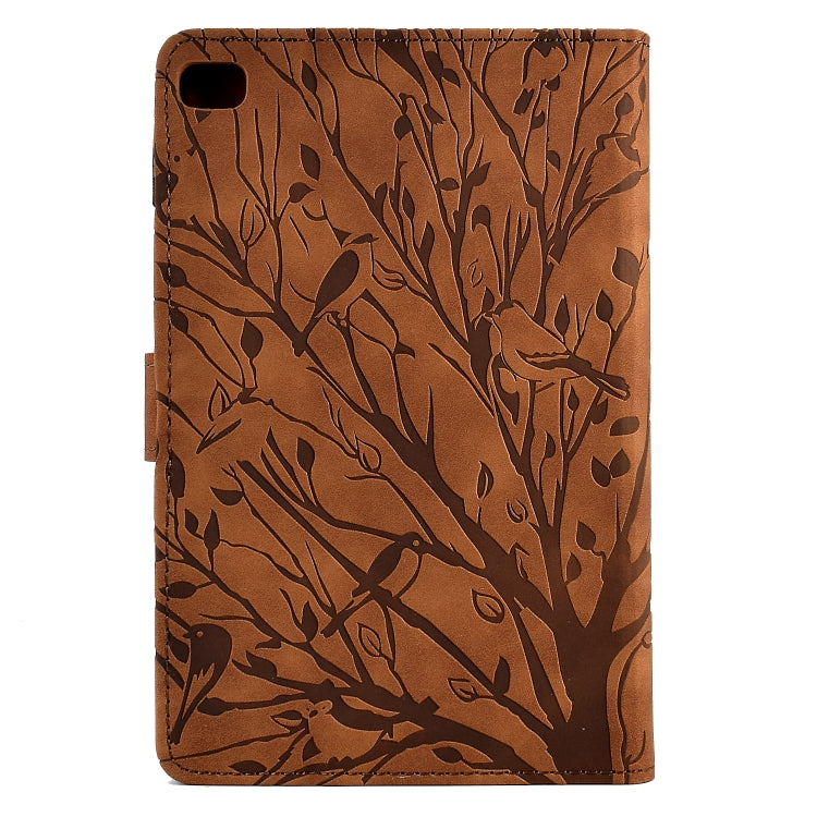 For iPad mini 1 / 2 / 3 / 4 / 5 Fortune Tree Pressure Flower PU Tablet Case with Wake-up / Sleep Function