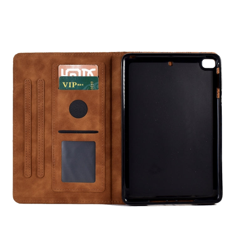For iPad mini 1 / 2 / 3 / 4 / 5 Fortune Tree Pressure Flower PU Tablet Case with Wake-up / Sleep Function