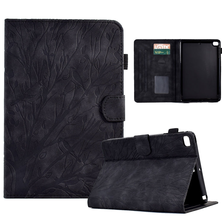 For iPad mini 1 / 2 / 3 / 4 / 5 Fortune Tree Pressure Flower PU Tablet Case with Wake-up / Sleep Function