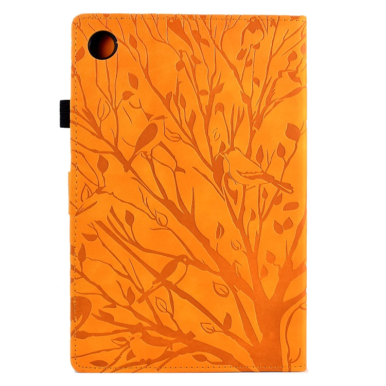 For Lenovo Tab M10 Gen 3 Fortune Tree Pressure Flower PU Tablet Case with Wake-up / Sleep Function