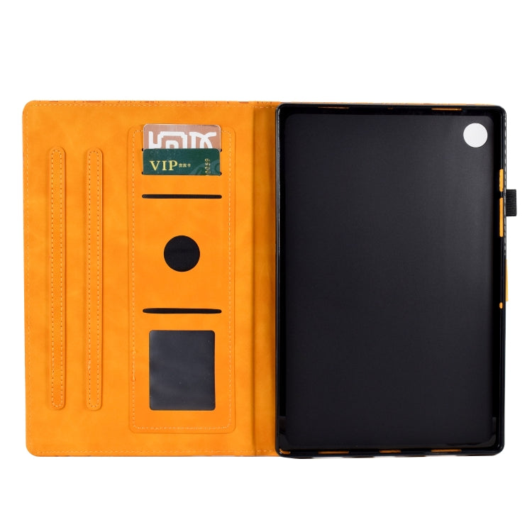 For Lenovo Tab M10 Gen 3 Fortune Tree Pressure Flower PU Tablet Case with Wake-up / Sleep Function