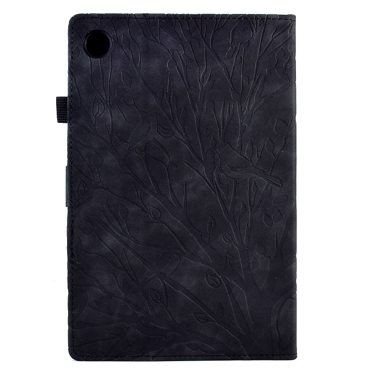 For Lenovo Tab M10 Gen 3 Fortune Tree Pressure Flower PU Tablet Case with Wake-up / Sleep Function