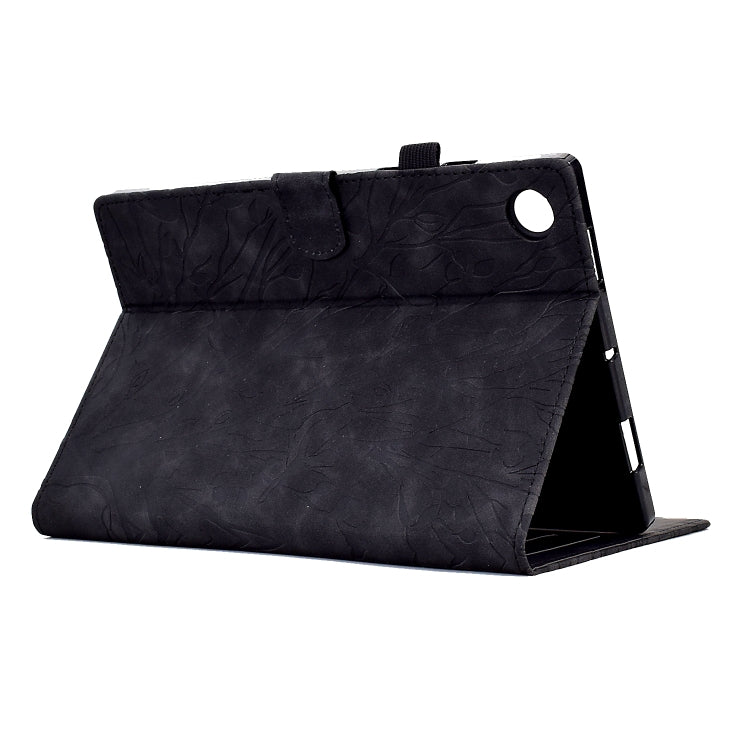 For Lenovo Tab M10 Gen 3 Fortune Tree Pressure Flower PU Tablet Case with Wake-up / Sleep Function