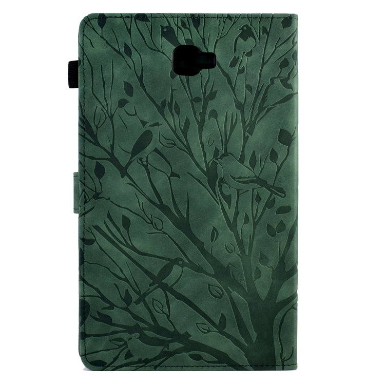 For Samsung Galaxy Tab A 10.1 2016 Fortune Tree Pressure Flower PU Tablet Case with Wake-up / Sleep Function
