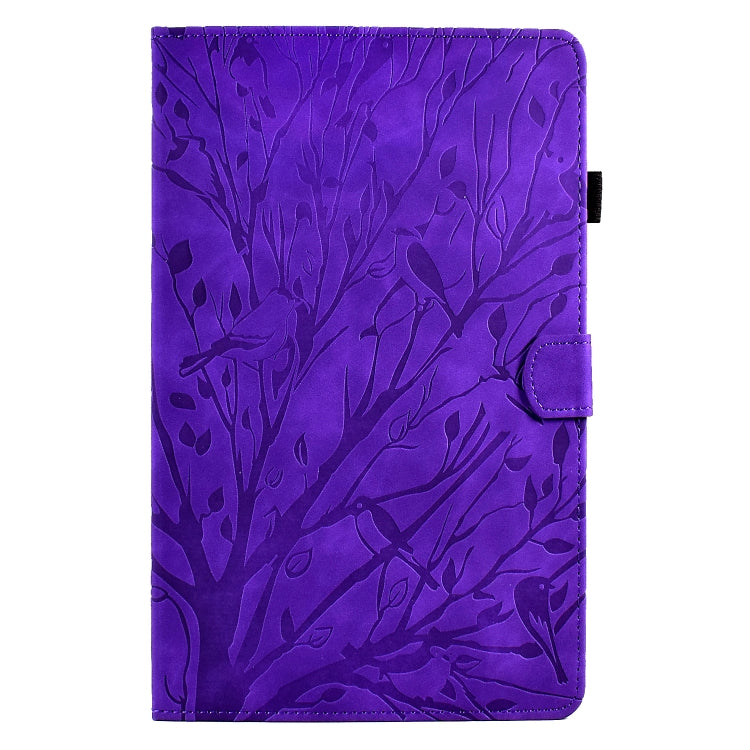For Samsung Galaxy Tab A 10.1 2016 Fortune Tree Pressure Flower PU Tablet Case with Wake-up / Sleep Function