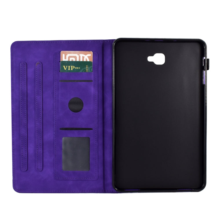 For Samsung Galaxy Tab A 10.1 2016 Fortune Tree Pressure Flower PU Tablet Case with Wake-up / Sleep Function