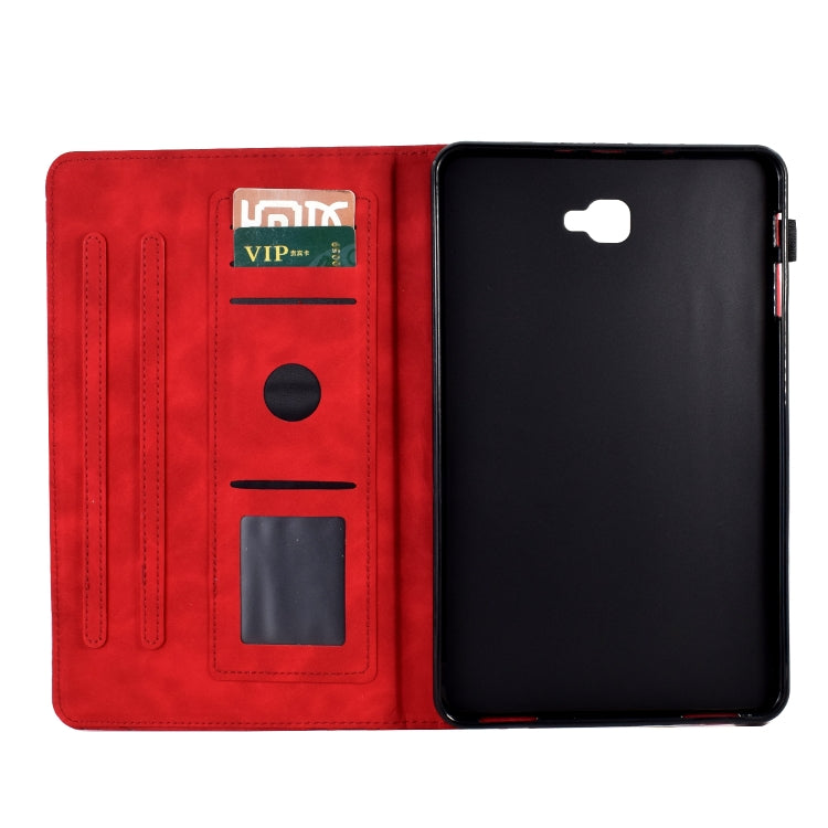 For Samsung Galaxy Tab A 10.1 2016 Fortune Tree Pressure Flower PU Tablet Case with Wake-up / Sleep Function
