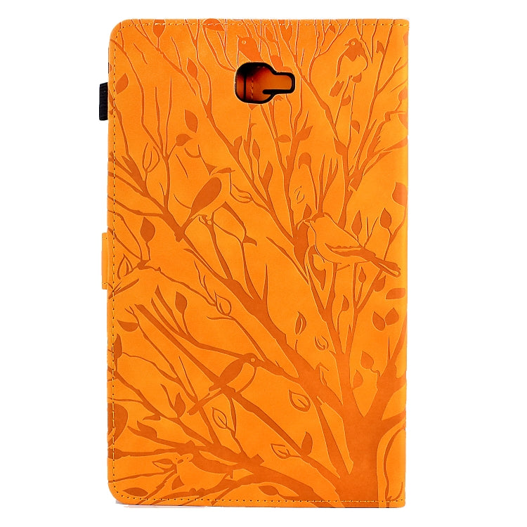 For Samsung Galaxy Tab A 10.1 2016 Fortune Tree Pressure Flower PU Tablet Case with Wake-up / Sleep Function