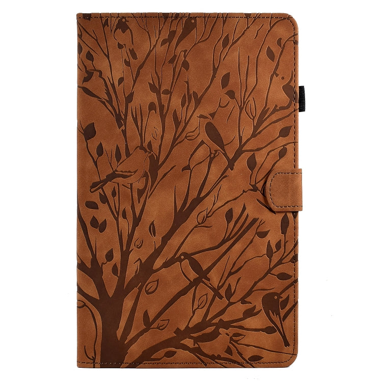 For Samsung Galaxy Tab A 10.1 2016 Fortune Tree Pressure Flower PU Tablet Case with Wake-up / Sleep Function