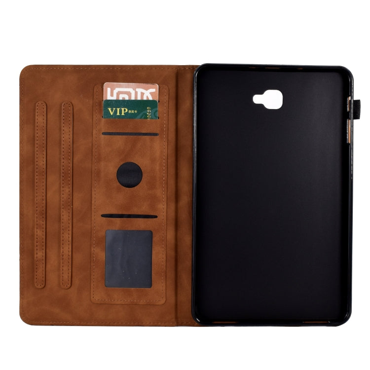 For Samsung Galaxy Tab A 10.1 2016 Fortune Tree Pressure Flower PU Tablet Case with Wake-up / Sleep Function