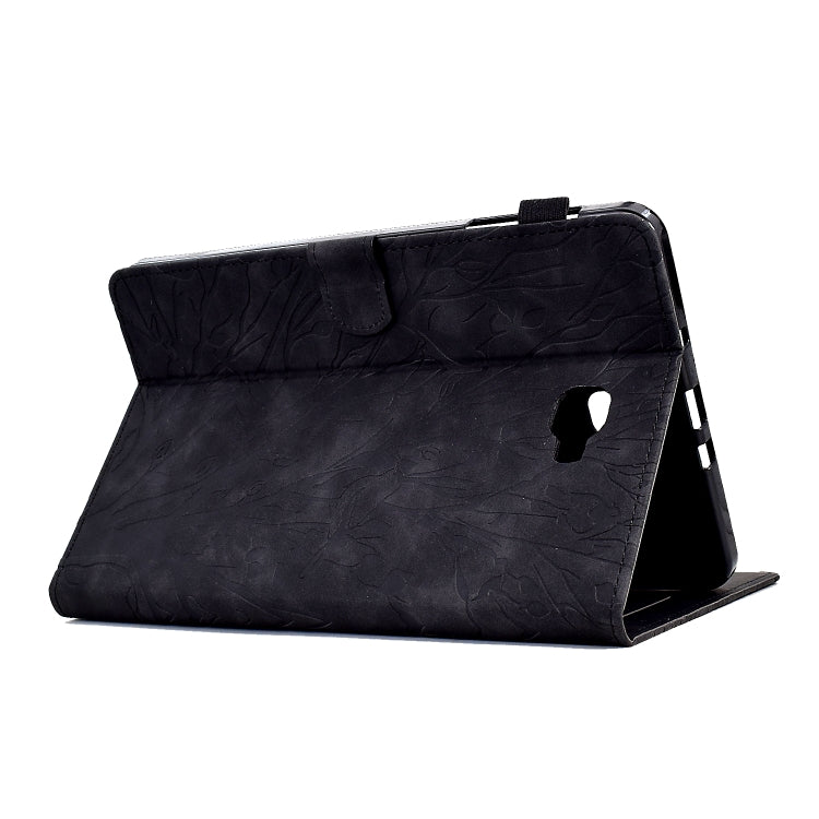 For Samsung Galaxy Tab A 10.1 2016 Fortune Tree Pressure Flower PU Tablet Case with Wake-up / Sleep Function