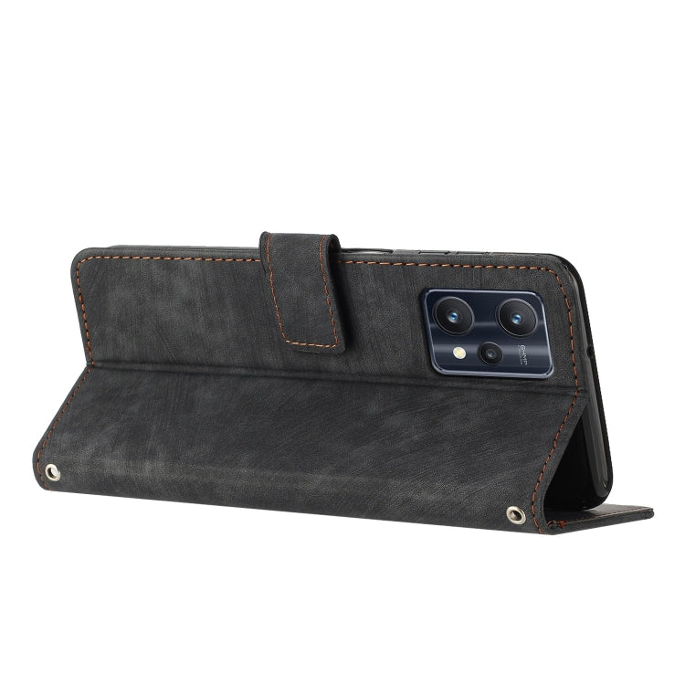 For OnePlus Nord CE 2 Lite 5G / Realme 9 Pro 5G Skin Feel Stripe Pattern Leather Phone Case with Lanyard