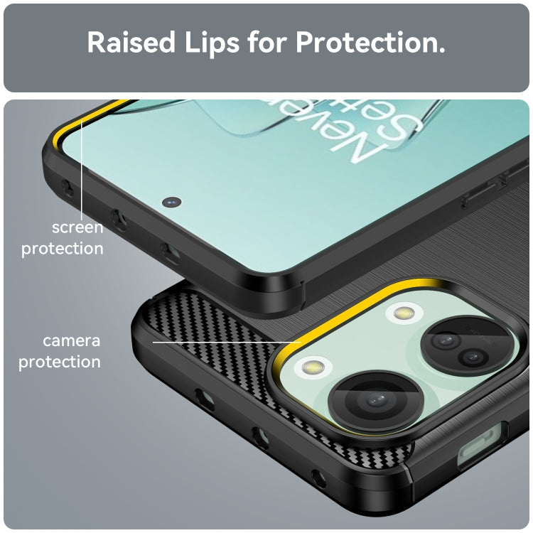 For OnePlus 11R Brushed Texture Carbon Fiber TPU Phone Case