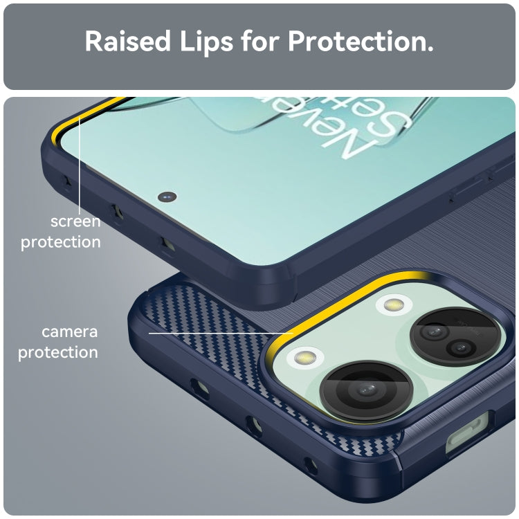 For OnePlus 11R Brushed Texture Carbon Fiber TPU Phone Case