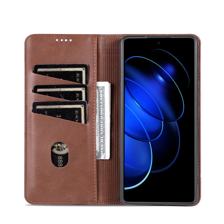 For Honor 80 GT AZNS Magnetic Calf Texture Flip Leather Phone Case