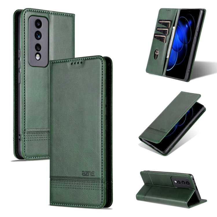 For Honor 80 GT AZNS Magnetic Calf Texture Flip Leather Phone Case