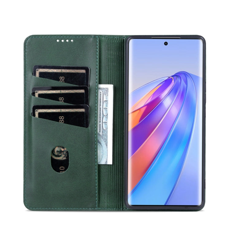 For Honor X50 AZNS Magnetic Calf Texture Flip Leather Phone Case