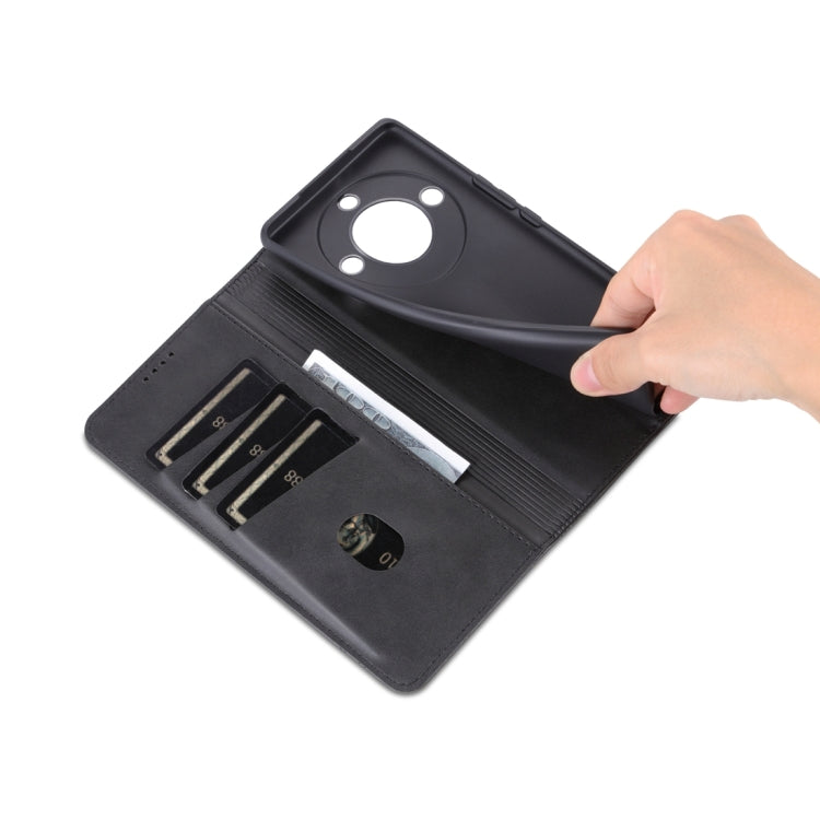 For Honor X50 AZNS Magnetic Calf Texture Flip Leather Phone Case