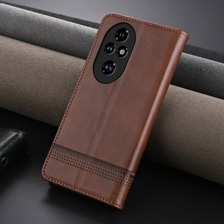 For Honor 200 Pro AZNS Magnetic Calf Texture Flip Leather Phone Case