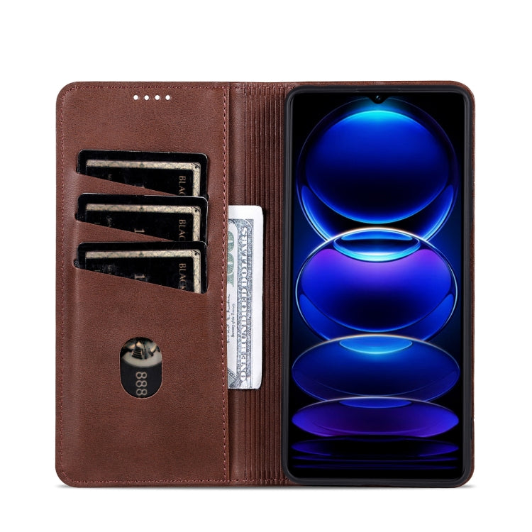 For Honor X6b AZNS Magnetic Calf Texture Flip Leather Phone Case