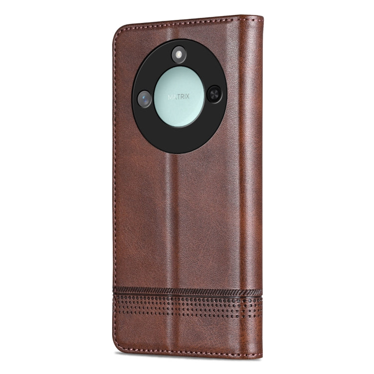 For Honor X60 AZNS Magnetic Calf Texture Flip Leather Phone Case