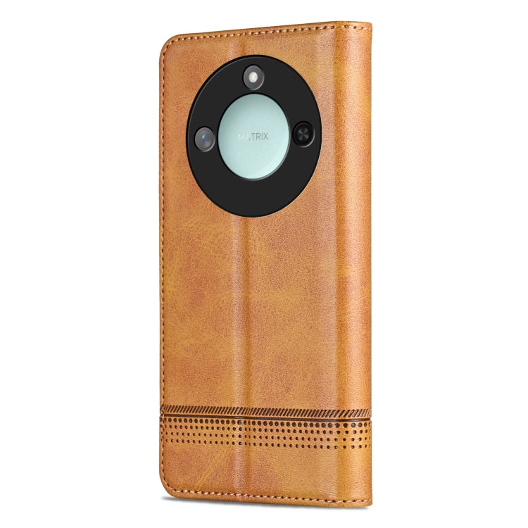 For Honor X60 AZNS Magnetic Calf Texture Flip Leather Phone Case