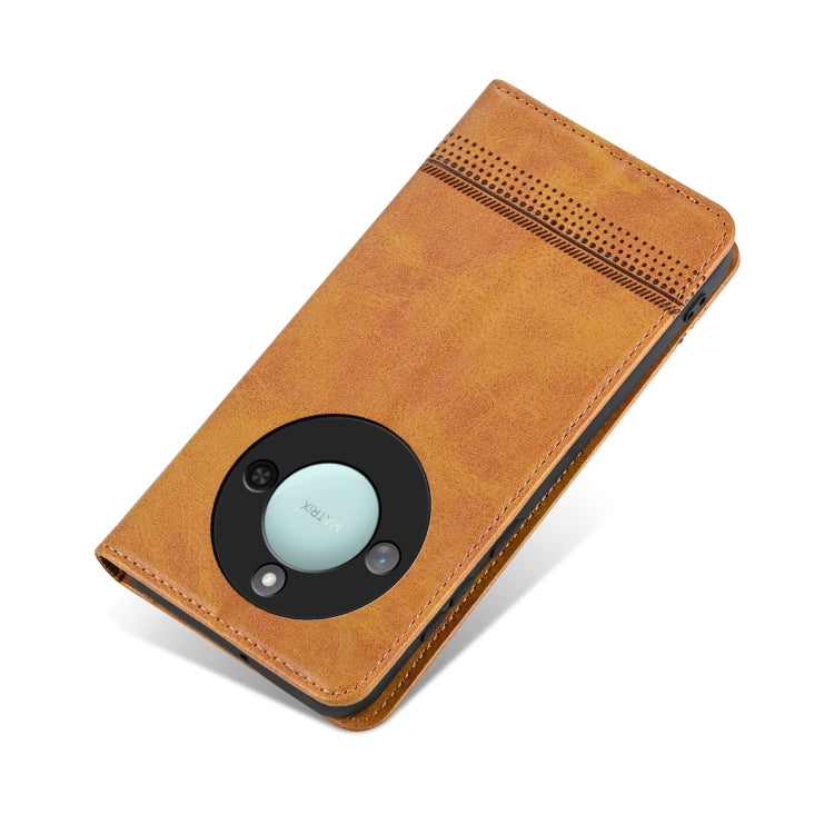 For Honor X60 AZNS Magnetic Calf Texture Flip Leather Phone Case