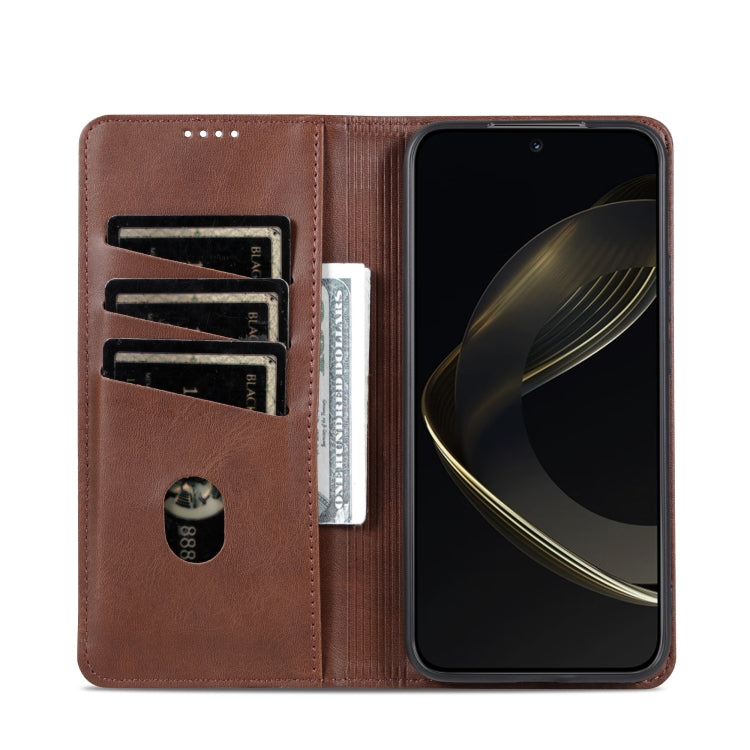 For Honor Magic7 AZNS Magnetic Calf Texture Flip Leather Phone Case
