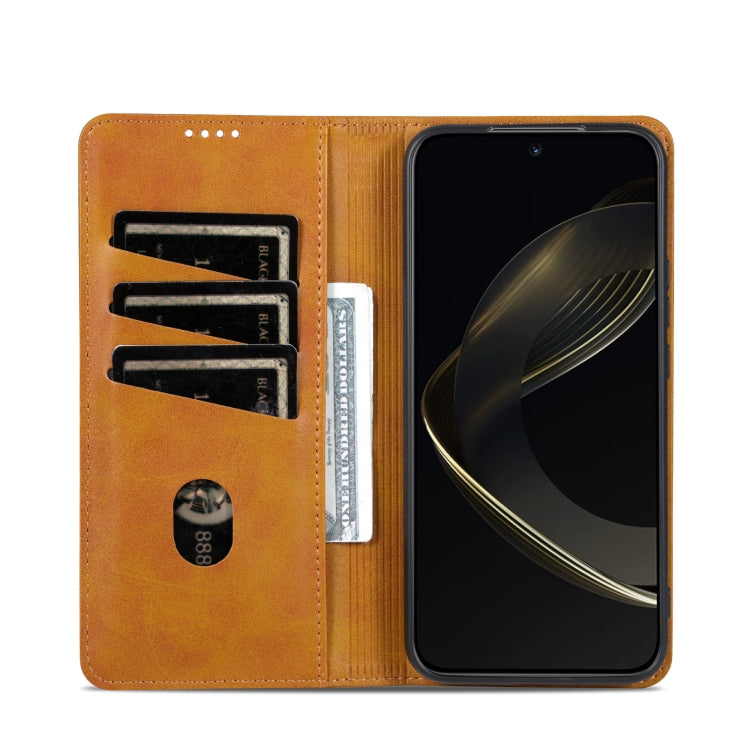 For Honor Magic7 AZNS Magnetic Calf Texture Flip Leather Phone Case