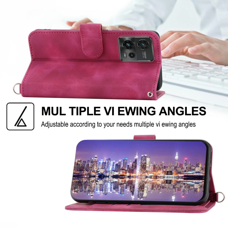 For Motorola Moto G Power 2023 Skin-feel Flowers Embossed Wallet Leather Phone Case