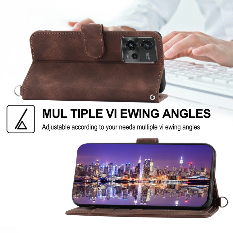 For Motorola Moto G73 5G Skin-feel Flowers Embossed Wallet Leather Phone Case