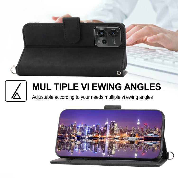 For Motorola Moto G73 5G Skin-feel Flowers Embossed Wallet Leather Phone Case