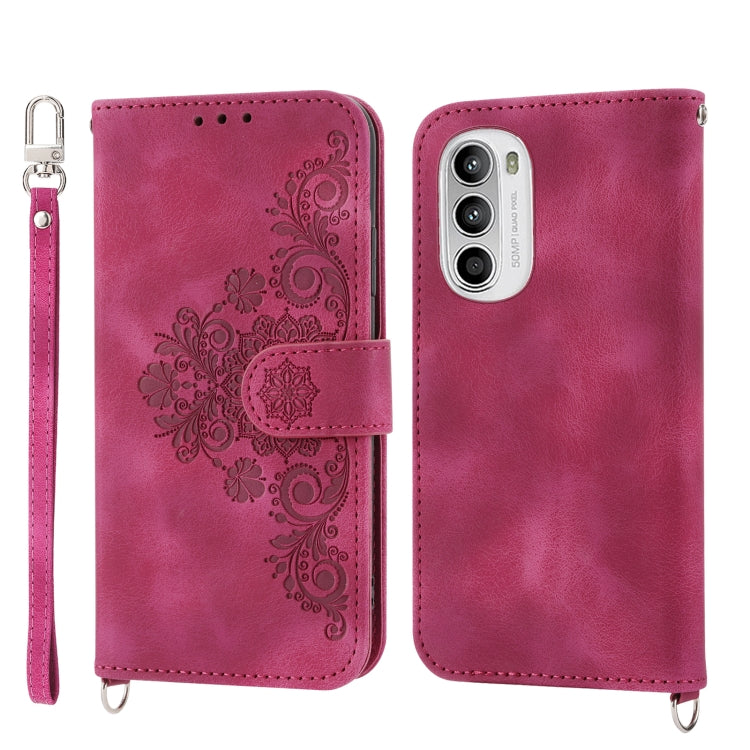 For OPPO A1 Pro Skin-feel Flowers Embossed Wallet Leather Phone Case