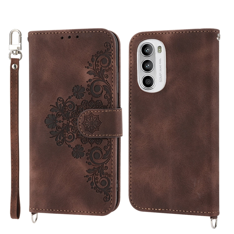 For OPPO A1 Pro Skin-feel Flowers Embossed Wallet Leather Phone Case
